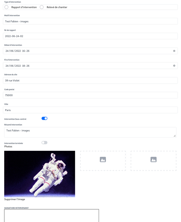 Application de suivi d'interventions sur tablette Application de suivi d'interventions sur tablette