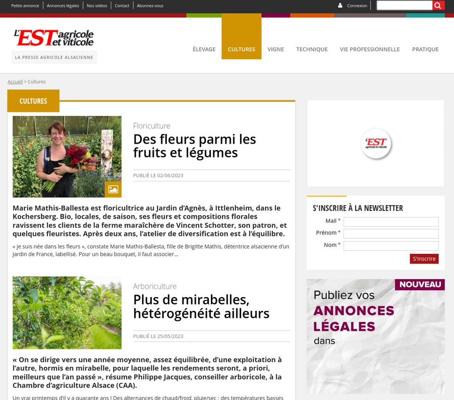 Est Agricole et Viticole - Paysan du Haut-Rhin Est Agricole et Viticole - Paysan du Haut-Rhin